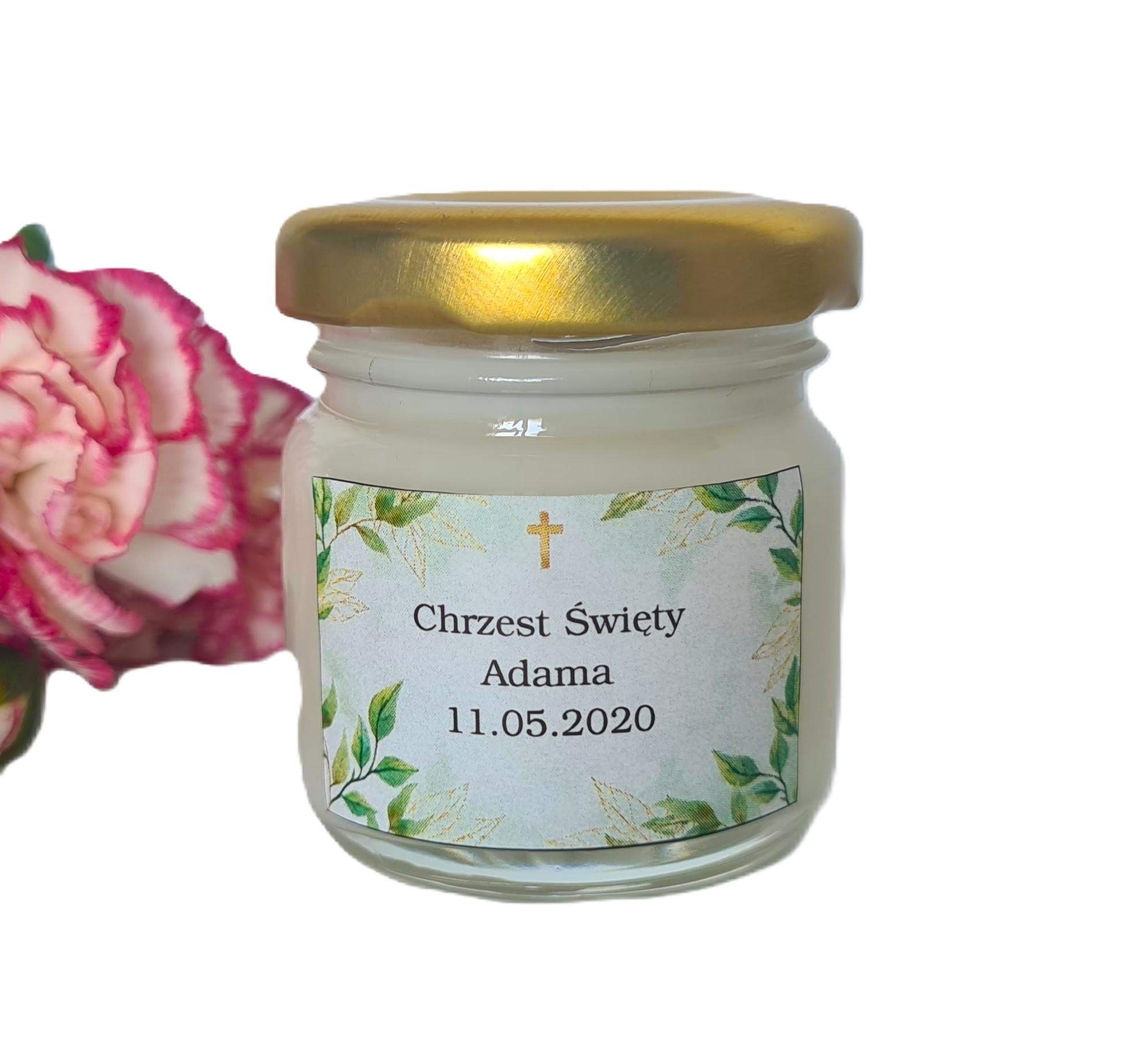 Świeca Podziękowanie dla gości Chrzest 0