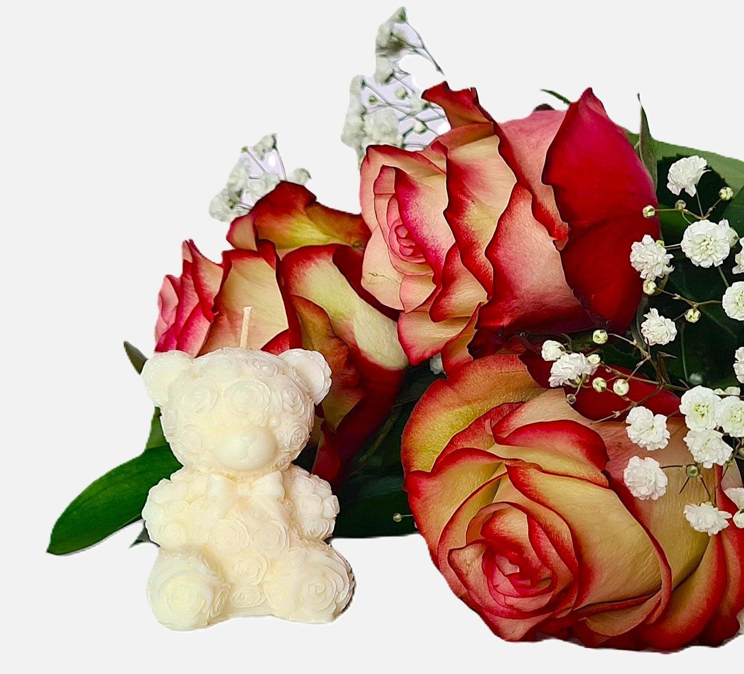 Świeca sojowa Miś z kokardką 2