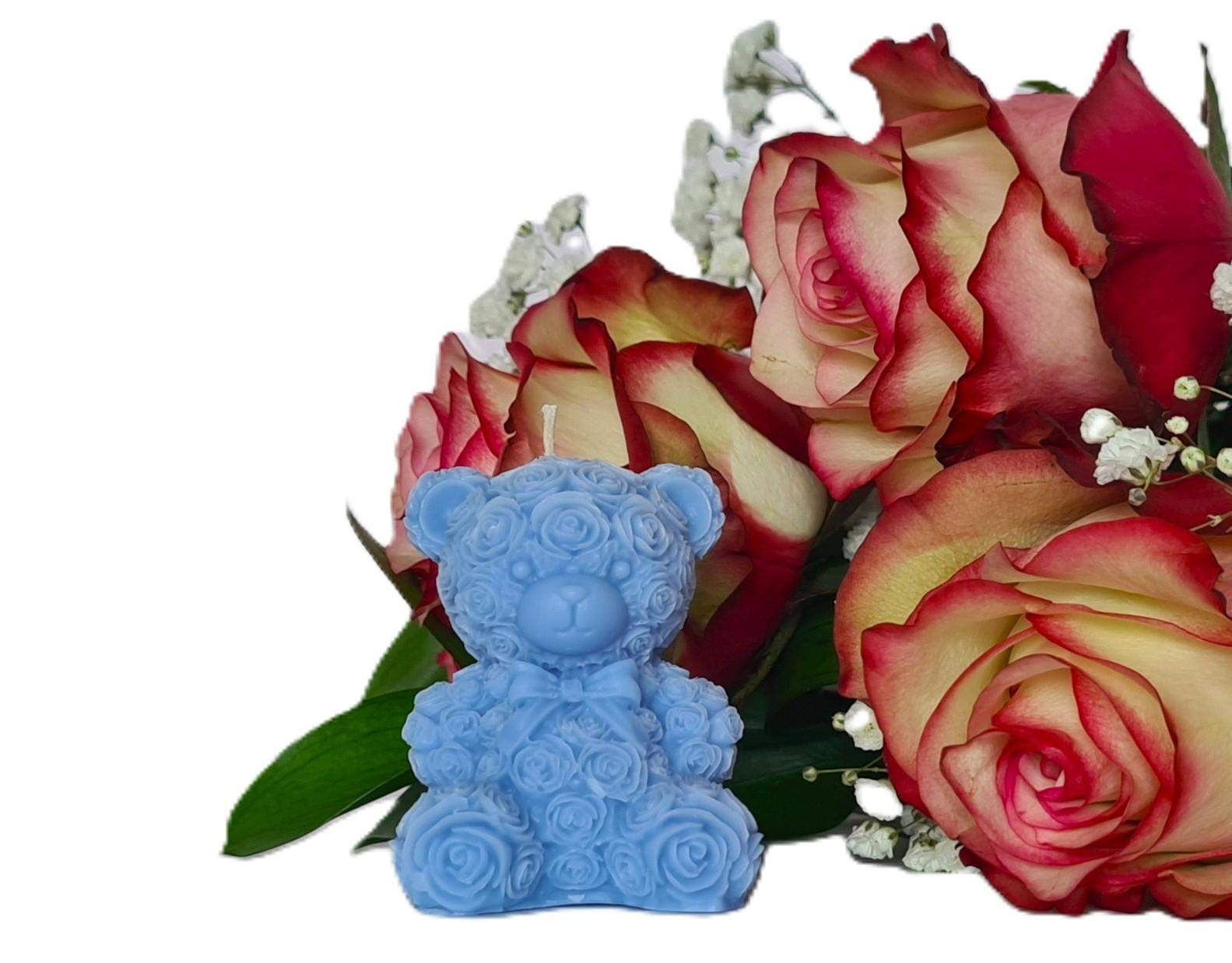 Świeca sojowa Miś z kokardką 1