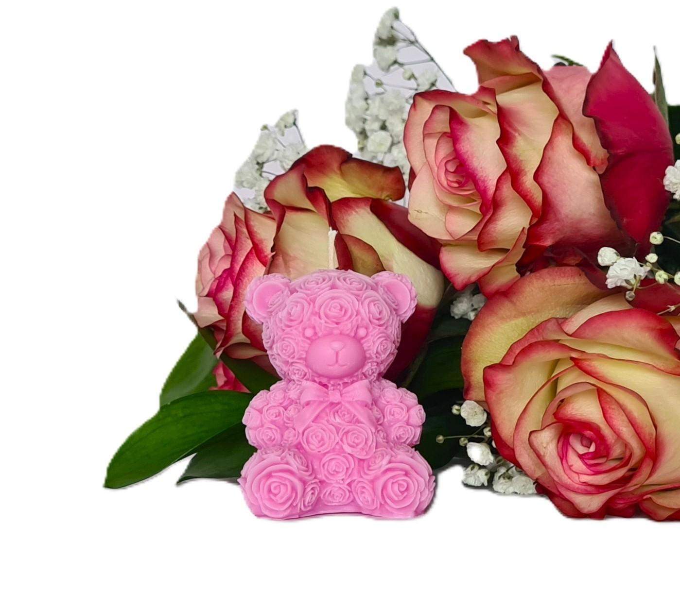 Świeca sojowa Miś z kokardką 0