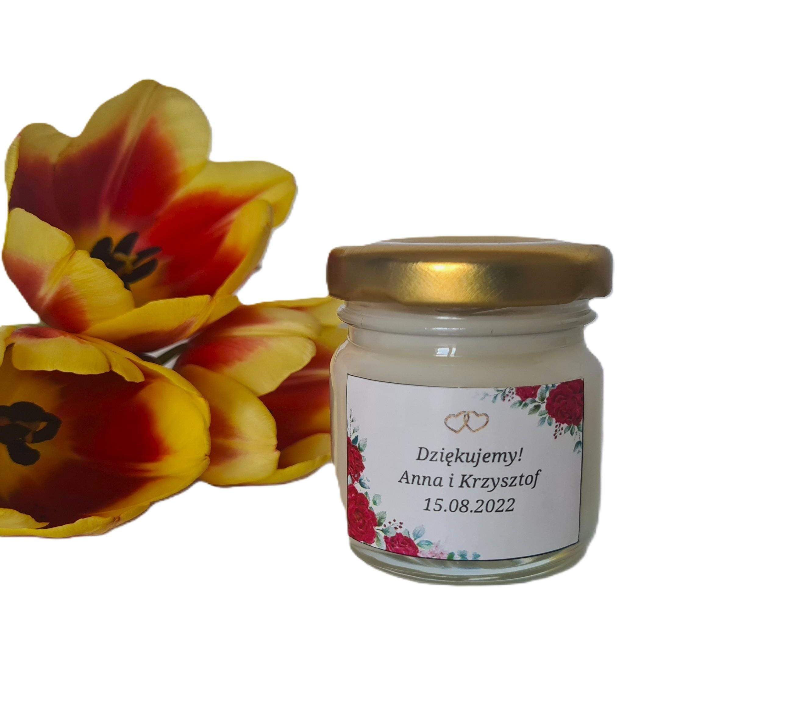 Świeca Podziękowanie dla gości Ślub 1