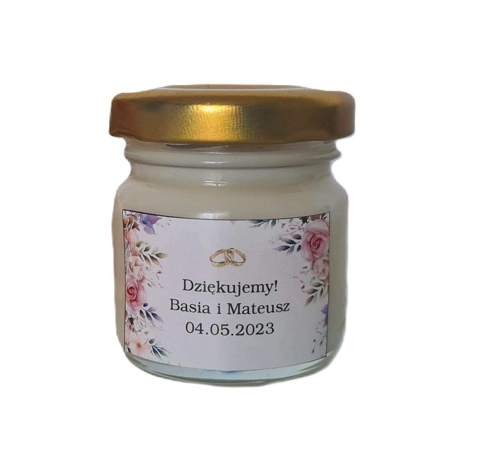 Świeca Podziękowanie dla gości Ślub 0